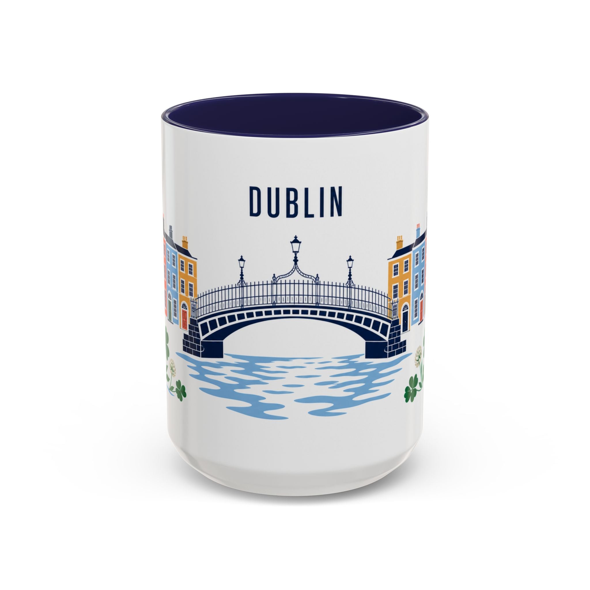 Dublin Coffee Mug | Ireland Travel Souvenir | Porcelain Decal City Gift | 11oz 15oz Accent Mug