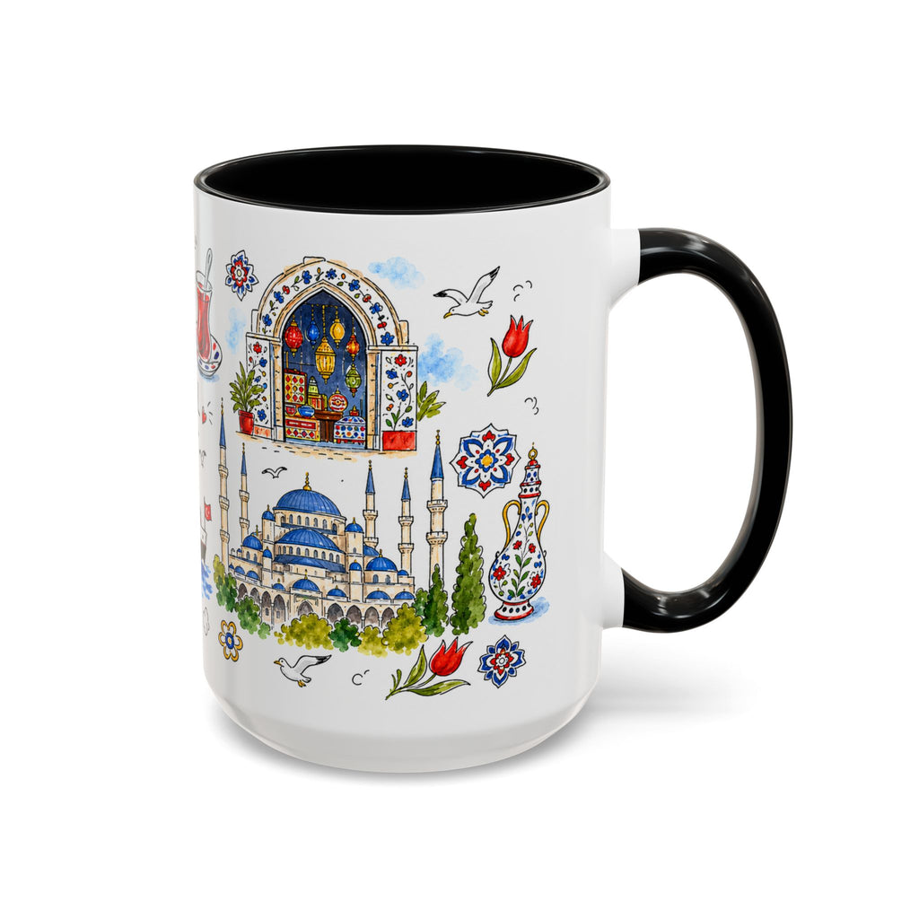 Istanbul Travel Mug | European City Souvenir Accent Coffee Mug | 11oz 15oz Ceramic Cup