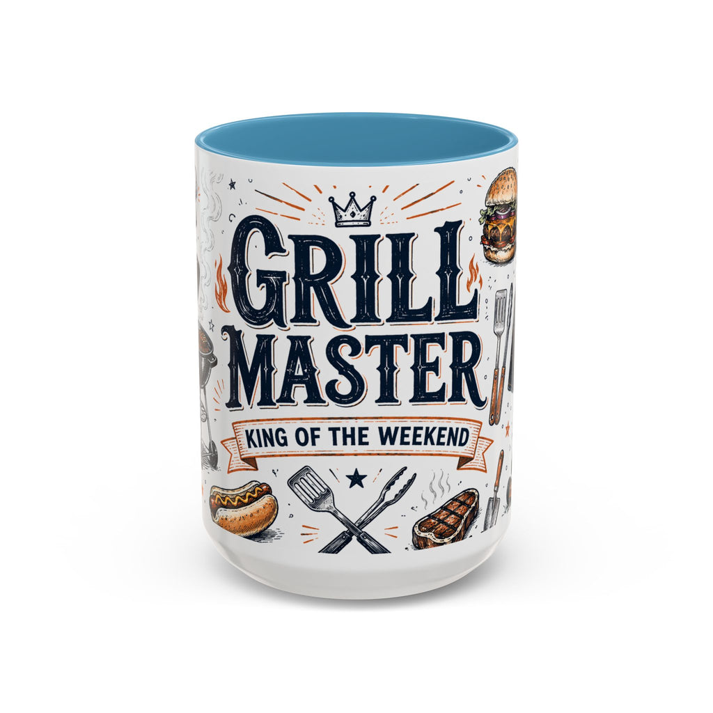 Grill Master Coffee Mug | Father's Day Gift for Dad | Accent Color Ceramic 11oz 15oz