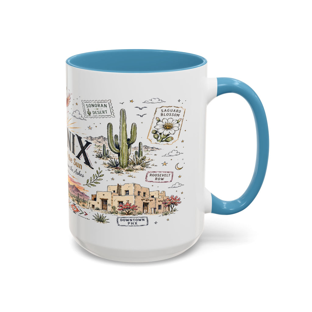 Phoenix Coffee Mug | Arizona Souvenir City Gift | Accent Color Ceramic 11oz 15oz