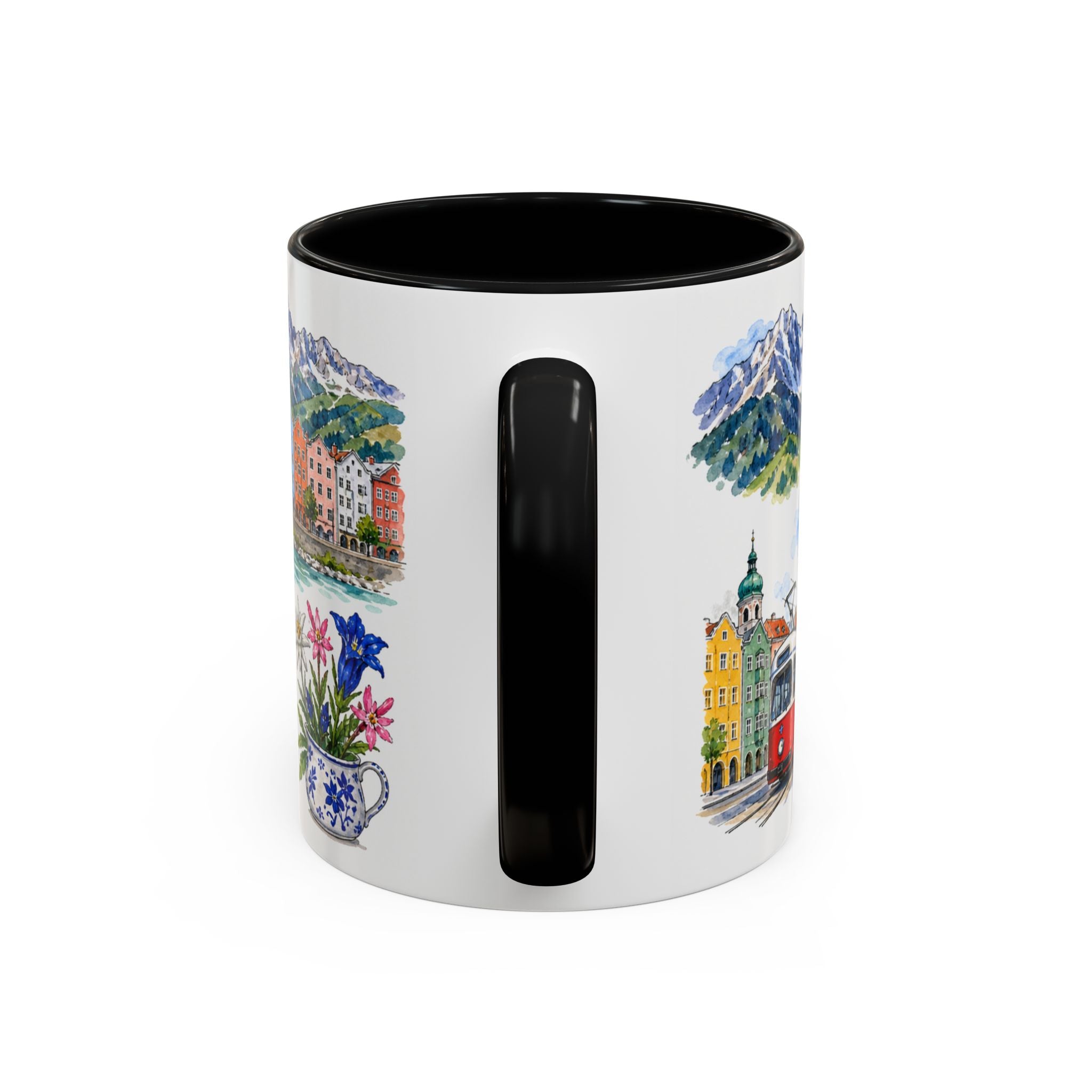 Innsbruck Illustrated Travel Mug | City Souvenir Accent Coffee Mug | 11oz 15oz Ceramic Cup