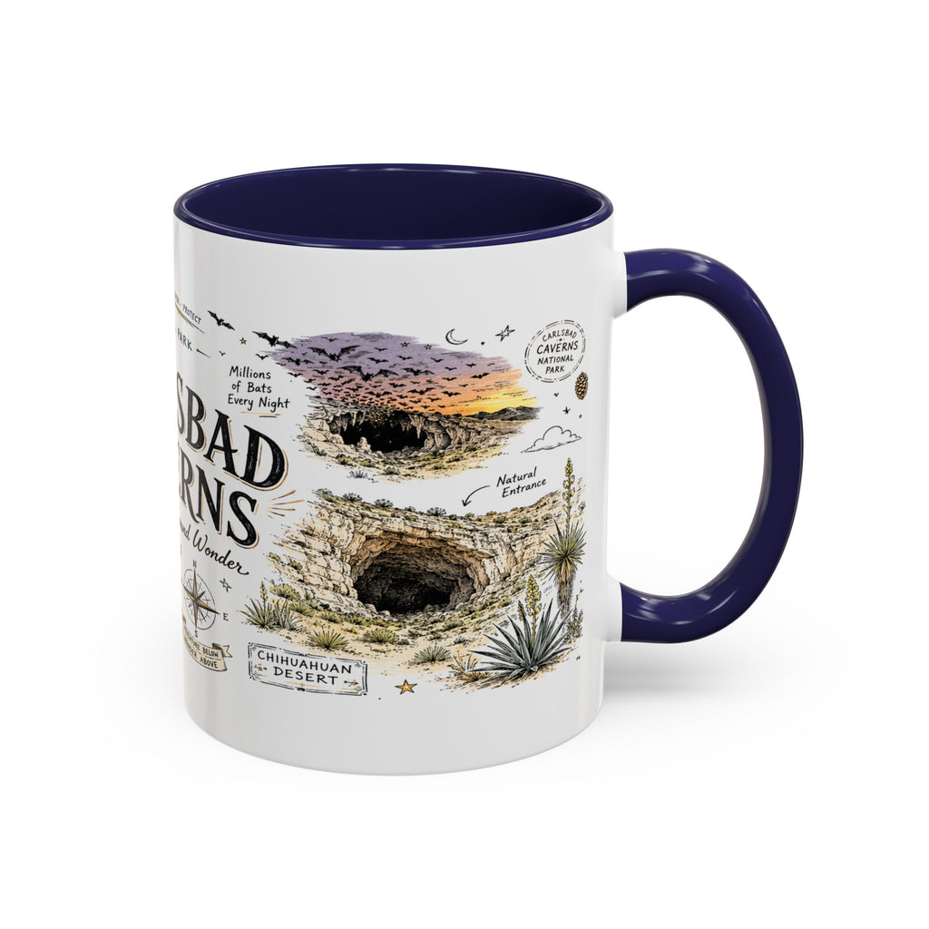 Carlsbad Caverns National Park Coffee Mug | New Mexico Cave Exploration Bat Gift | Accent Color Ceramic 11oz 15oz