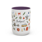 Budapest Christmas Mug | Watercolor City Souvenir | Ceramic Coffee Cup (11oz 15oz)