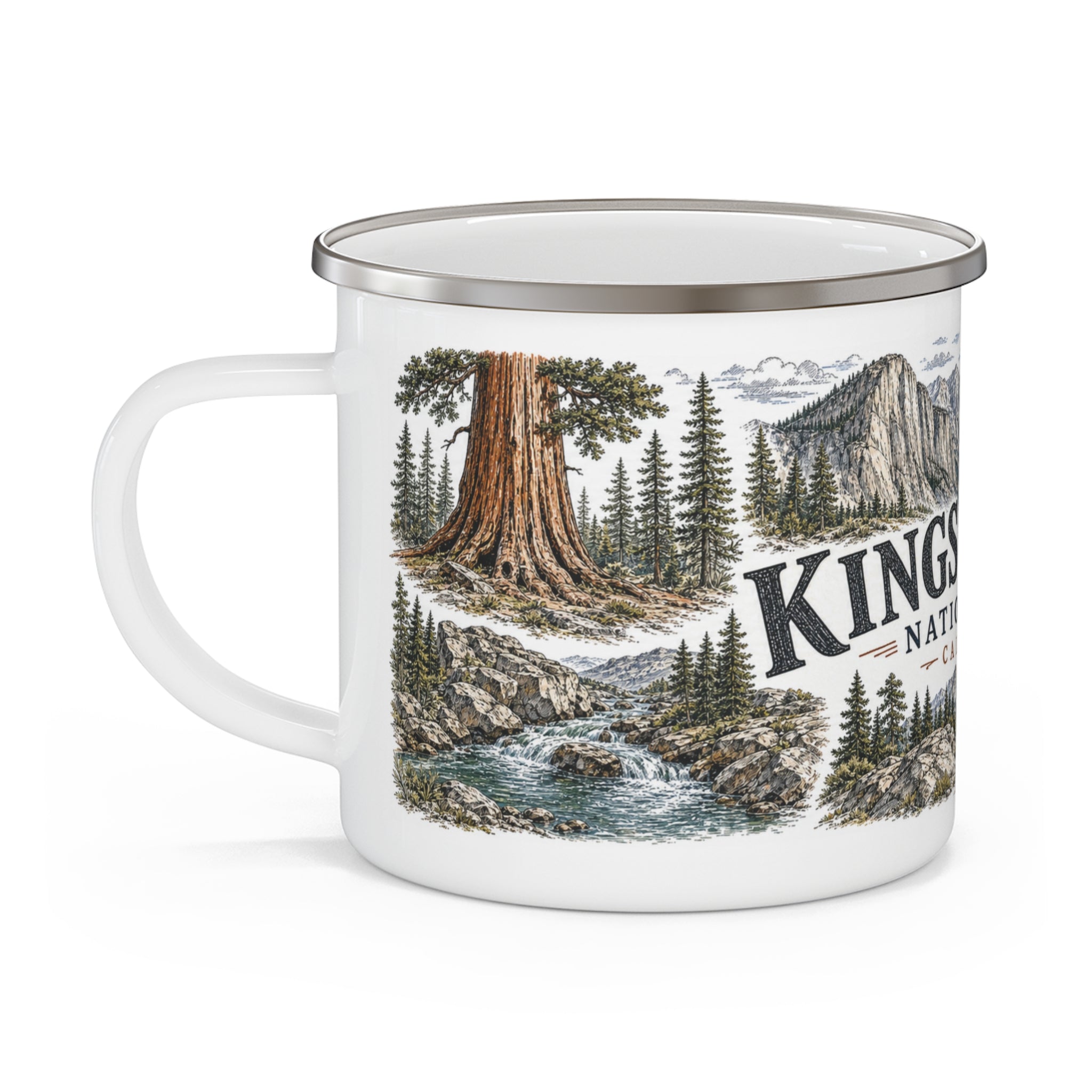 Kings Canyon National Park Vintage Enamel Camping Mug | 12oz National Park Hiking Gift