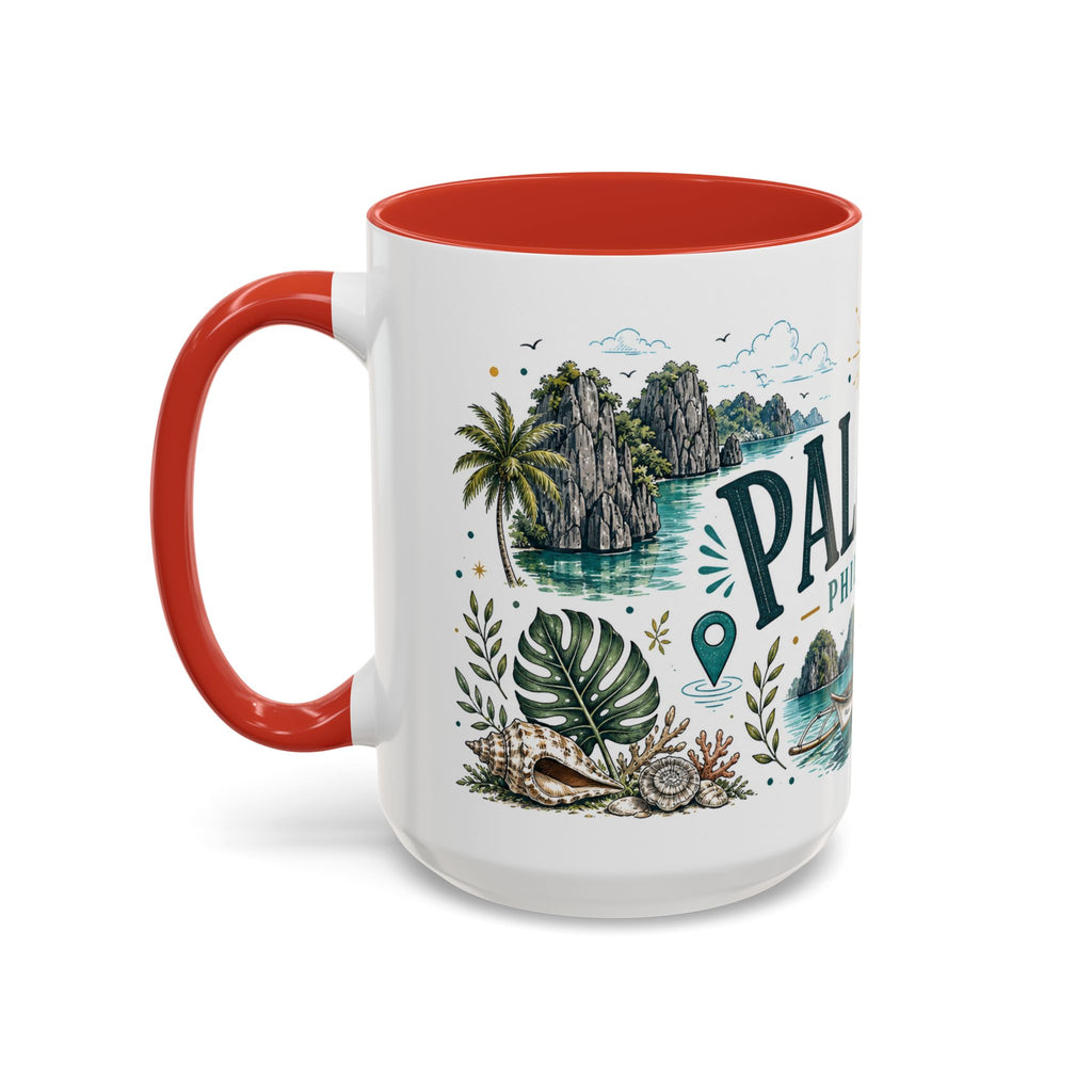 Palawan Coffee Mug | Travel Destination Souvenir Gift | Accent Color Ceramic 11oz 15oz