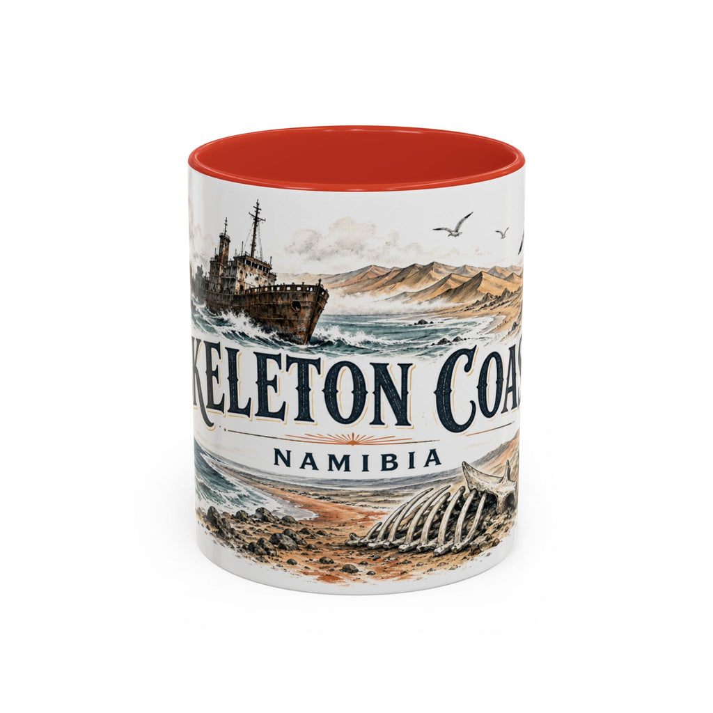 Skeleton Coast Mug, Namibia Travel Souvenir, Bucket List Gift, Accent Ceramic Coffee Mug 11oz 15oz