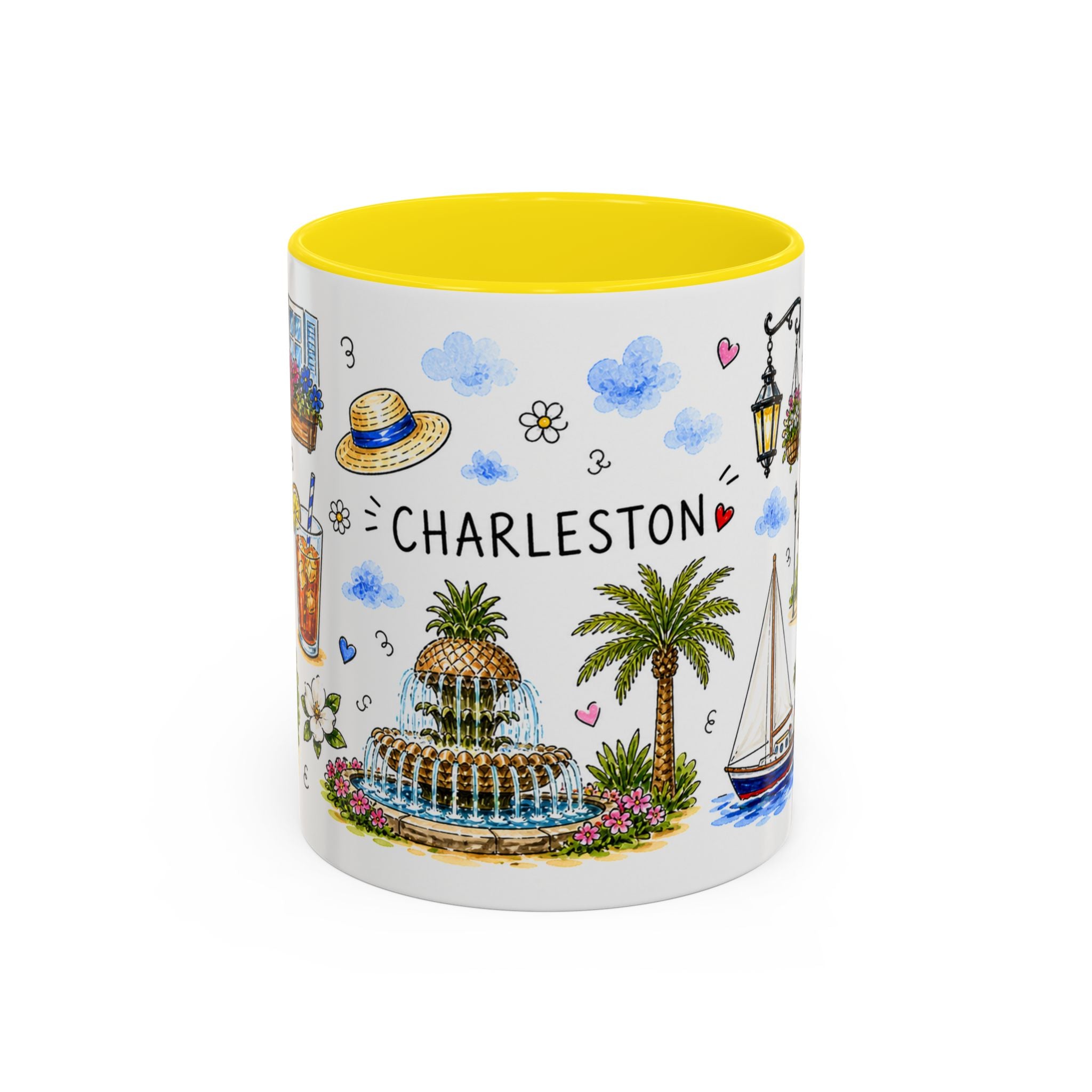 Charleston Illustrated Travel Mug | City Souvenir Accent Coffee Mug | 11oz 15oz Ceramic Cup