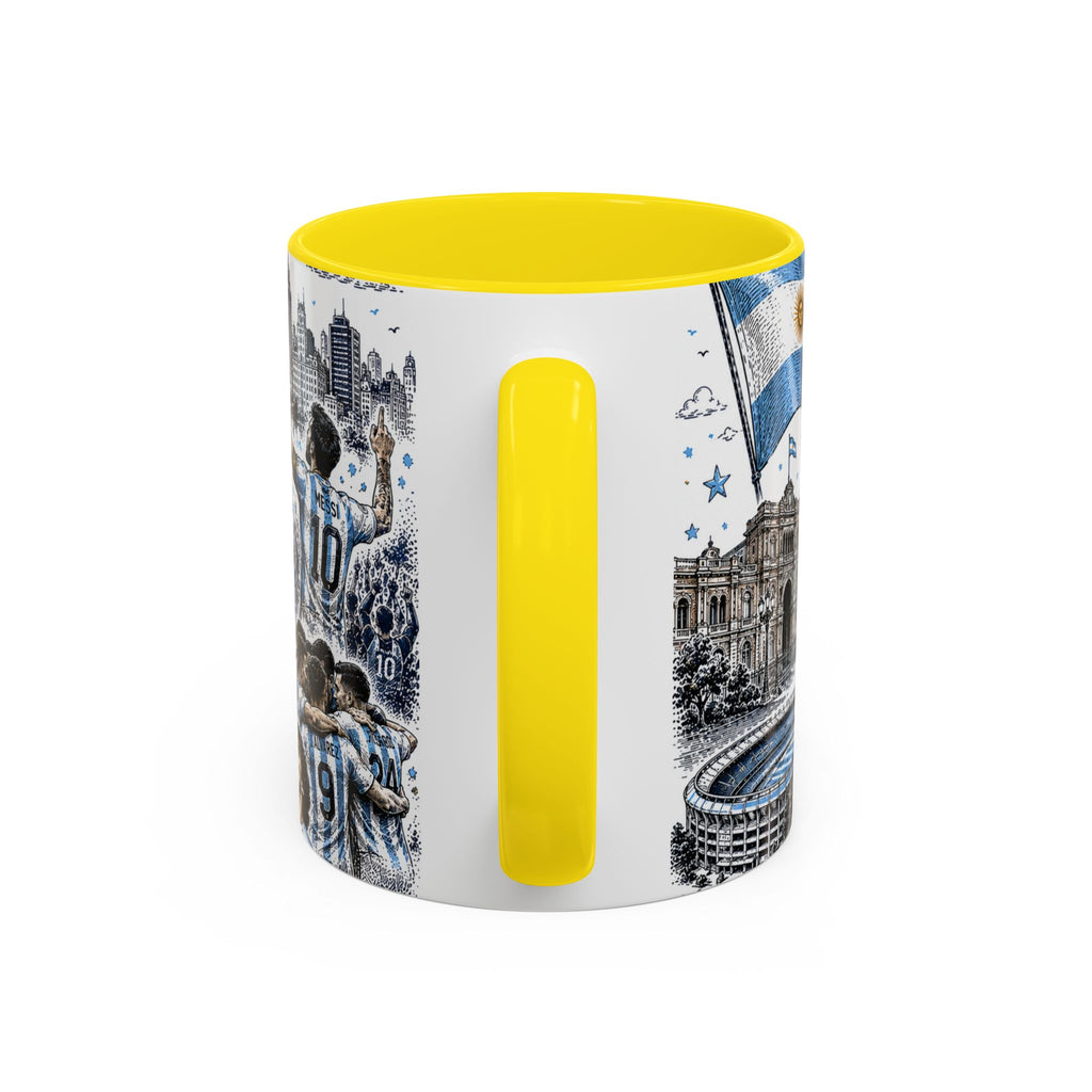 Argentina Soccer Coffee Mug | Soccer Fan Gift | Accent Color Ceramic 11oz 15oz Match Day Cup
