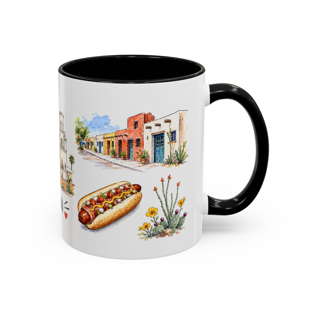Tucson Illustrated Travel Mug | City Souvenir Accent Coffee Mug | 11oz 15oz Ceramic Cup