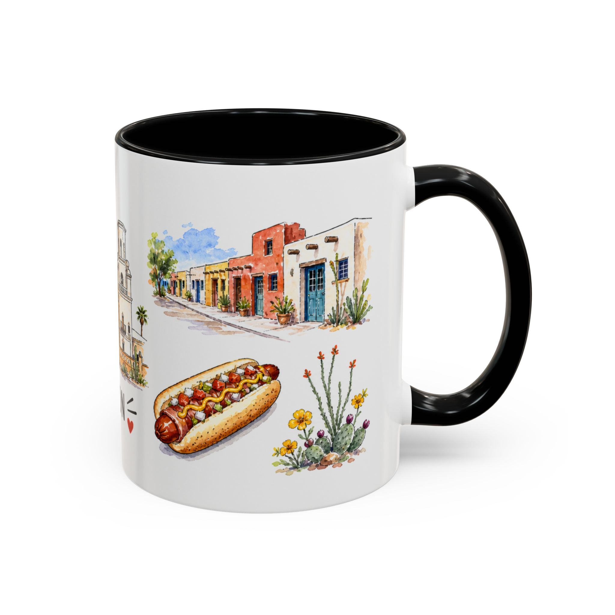 Tucson Illustrated Travel Mug | City Souvenir Accent Coffee Mug | 11oz 15oz Ceramic Cup