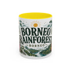 Borneo Rainforest Coffee Mug | Travel Destination Souvenir Gift | Accent Color Ceramic 11oz 15oz