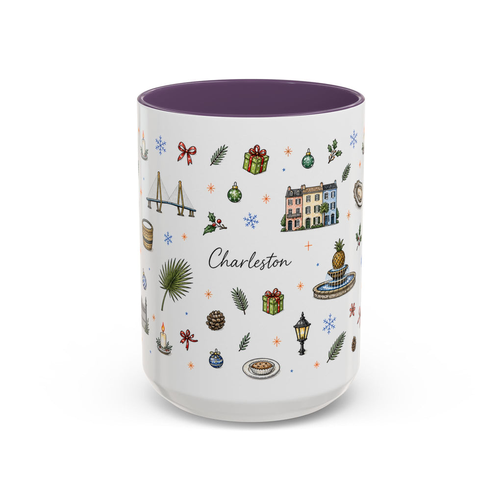 Charleston Christmas Mug | Watercolor City Souvenir, Holiday Travel Gift (11oz/15oz)