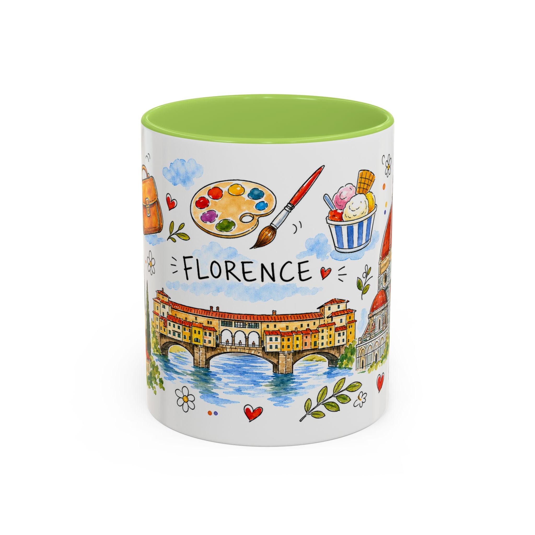 Florence Travel Mug | European City Souvenir Accent Coffee Mug | 11oz 15oz Ceramic Cup