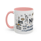 New York City Coffee Mug | New York Souvenir Travel Gift | Accent Color Ceramic 11oz 15oz