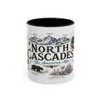 North Cascades National Park Coffee Mug | Washington Alpine Glacier Hiking Gift | Accent Color Ceramic 11oz 15oz