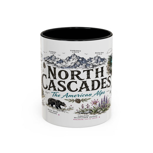 North Cascades National Park Coffee Mug | Washington Alpine Glacier Hiking Gift | Accent Color Ceramic 11oz 15oz