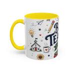 Best Teacher Ever Coffee Mug | Teacher Appreciation Gift | Accent Color Ceramic 11oz 15oz
