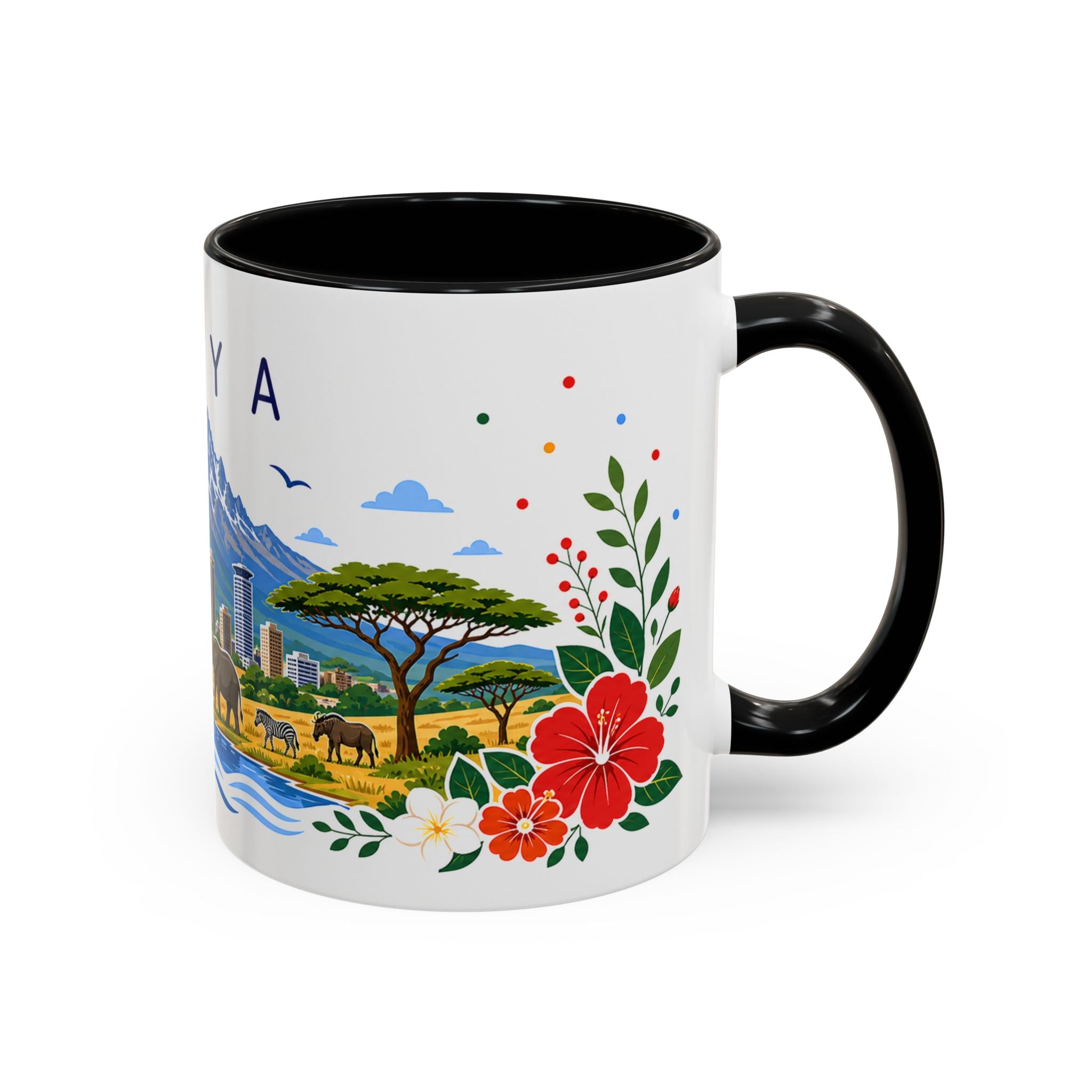 Kenya Coffee Mug | Travel Souvenir Accent Mug | Place Gift Ceramic Cup 11oz 15oz