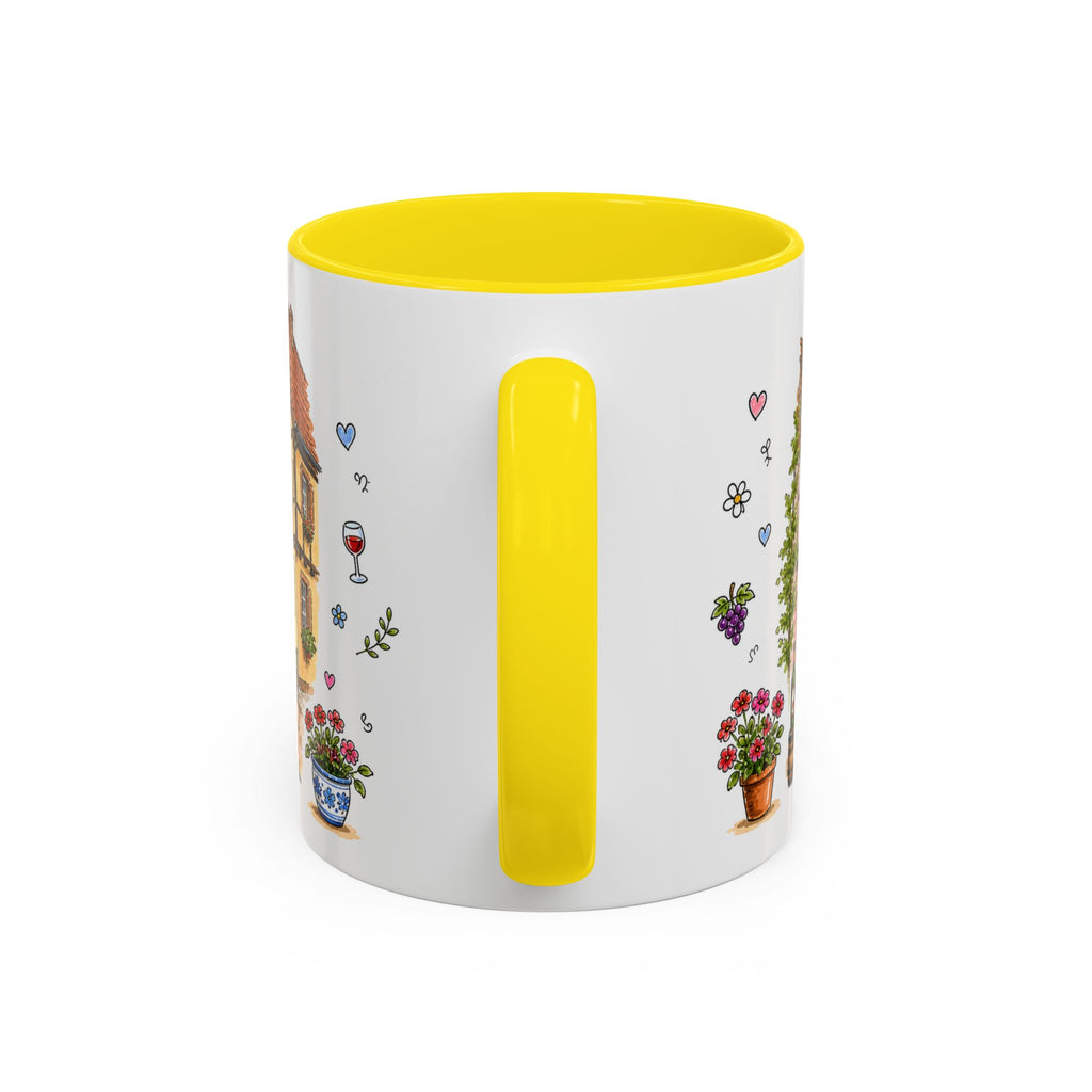 Colmar Illustrated Travel Mug | France Souvenir Accent Coffee Mug | 11oz 15oz Ceramic Cup