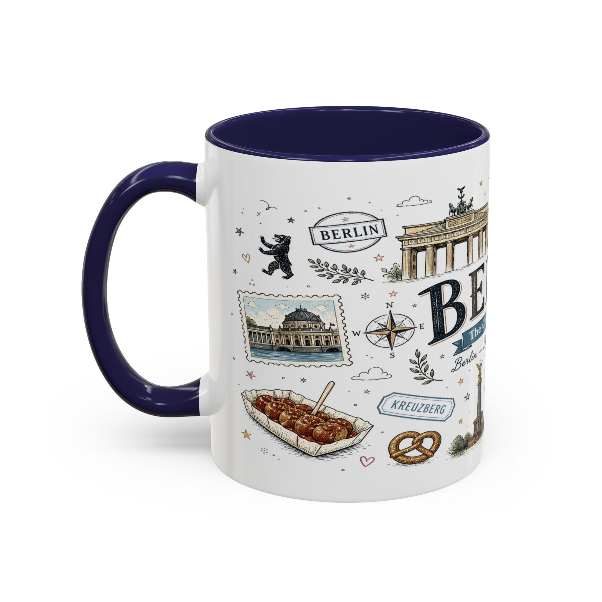 Berlin Coffee Mug | Germany Souvenir Travel Gift | Accent Color Ceramic 11oz 15oz