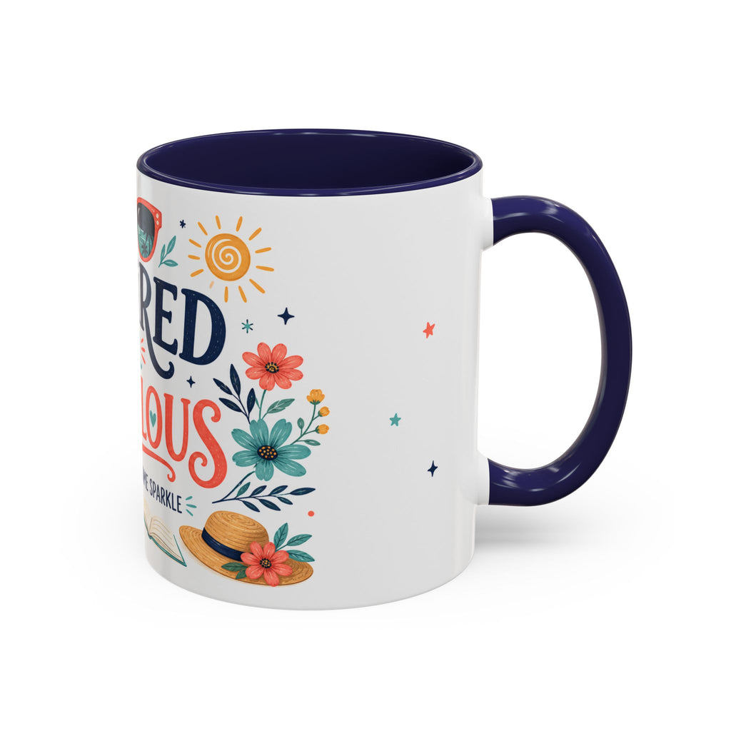 Retired And Fabulous Coffee Mug | Retirement Gift For Women Men | Accent Color Ceramic 11oz 15oz