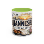 Johannesburg Coffee Mug | South Africa Travel Souvenir | Vintage Illustrated City Gift | 11 oz 15 oz Accent Mug