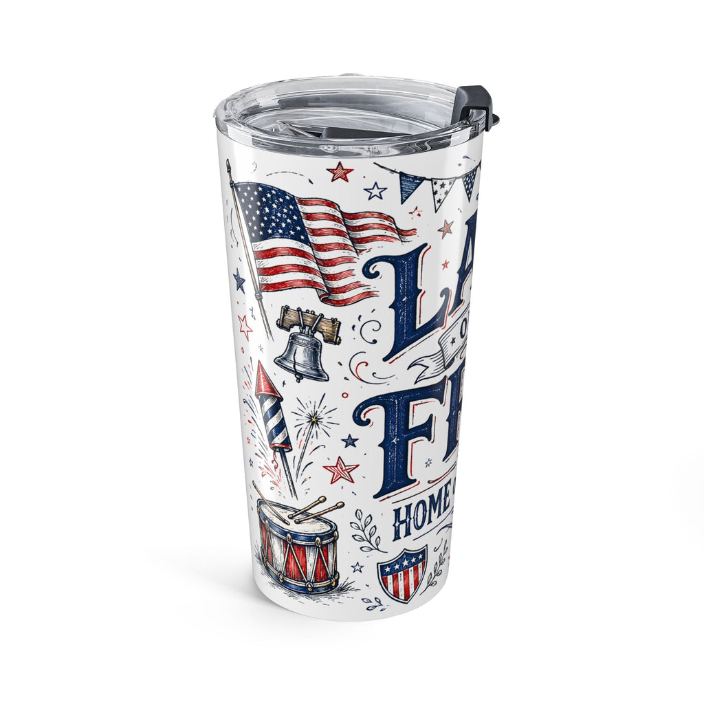 Land of the Free 20oz Tumbler | Home of the Brave 4th of July Gift | Insulated Stainless Steel Travel Cup
