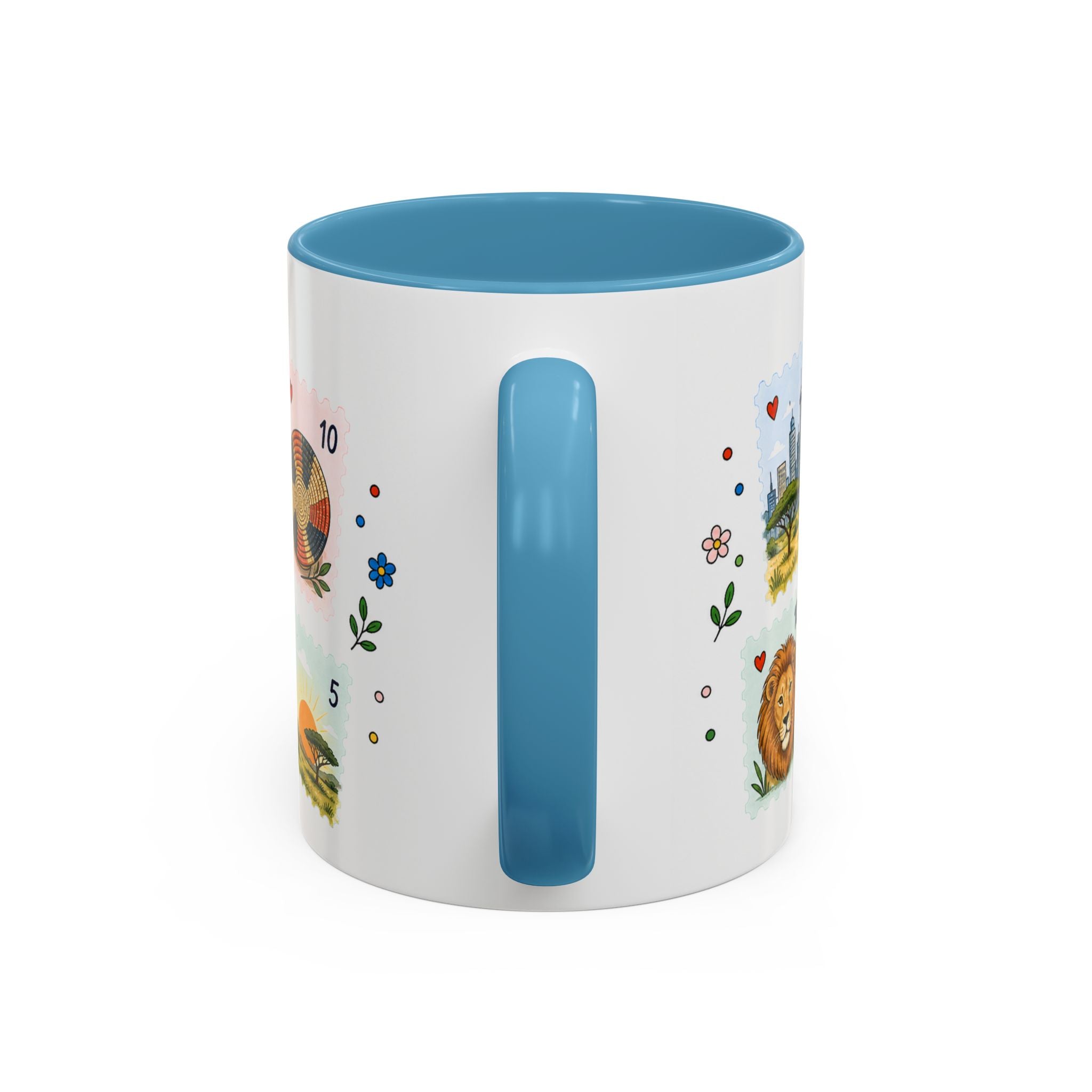 Nairobi Coffee Mug | Postage Stamp Collage Mug | Travel Souvenir Accent Cup 11oz 15oz