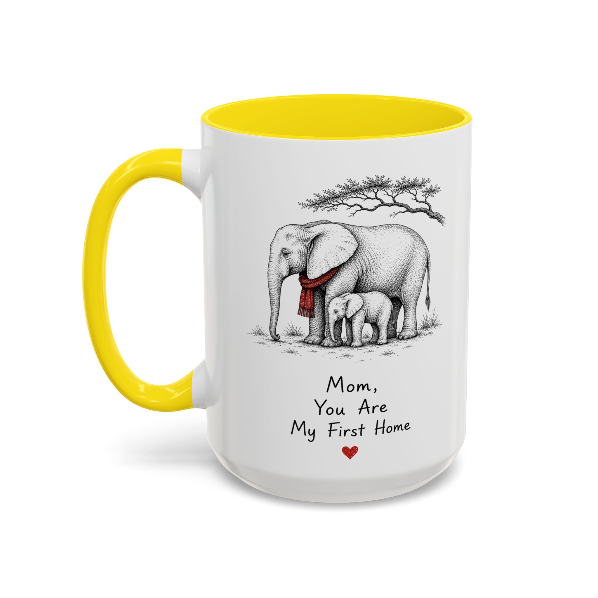 Elephant Mom Coffee Mug | First Home Forever Heart | Mother's Day Gift