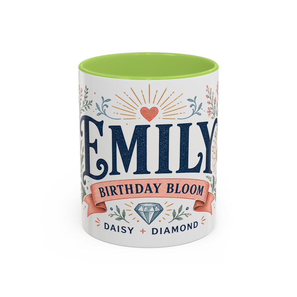Personalized Name Birth Month Mug | Birth Flower Stone Birthday Gift | 11oz 15oz