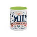 Personalized Name Birth Month Mug | Birth Flower Stone Birthday Gift | 11oz 15oz