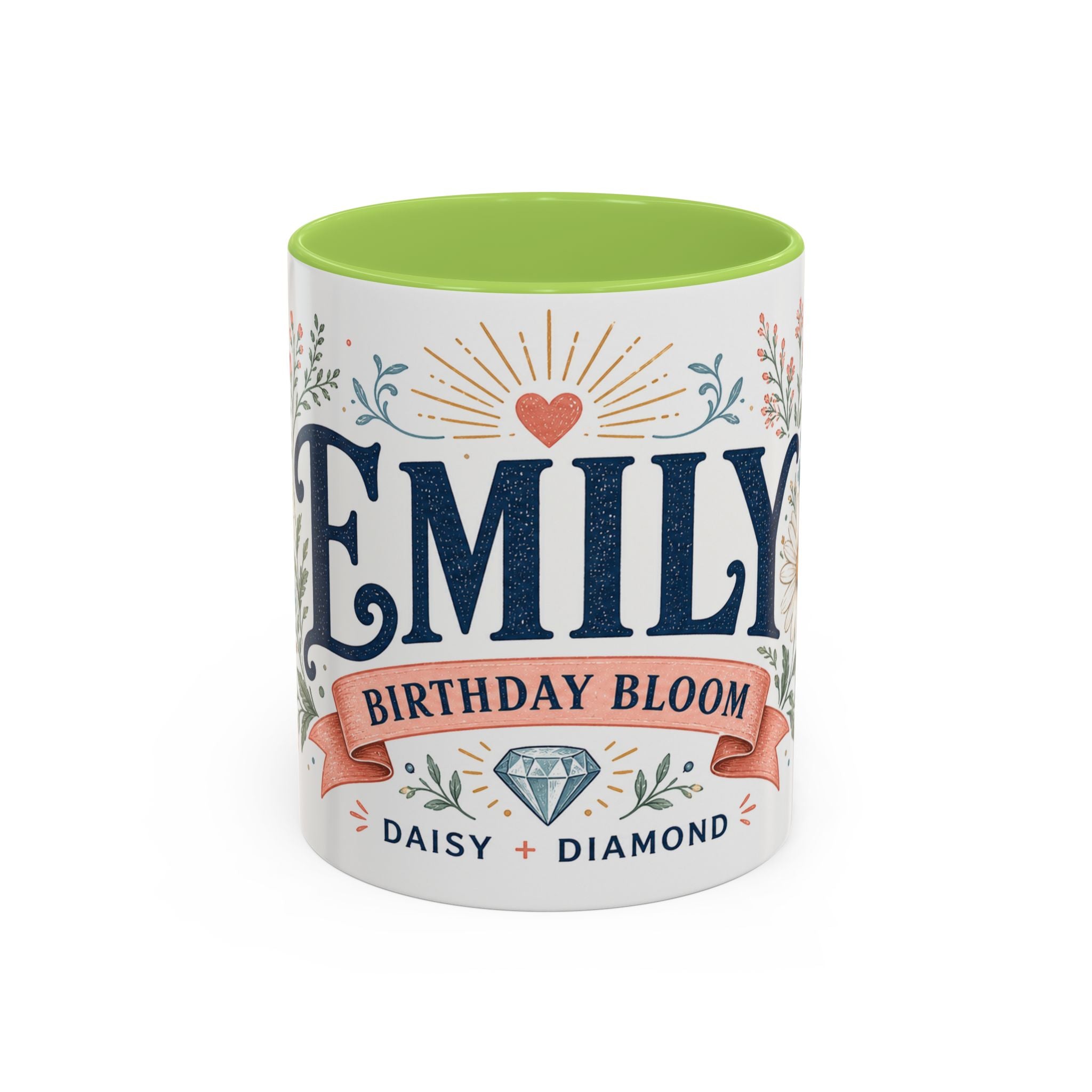 Personalized Name Birth Month Mug | Birth Flower Stone Birthday Gift | 11oz 15oz