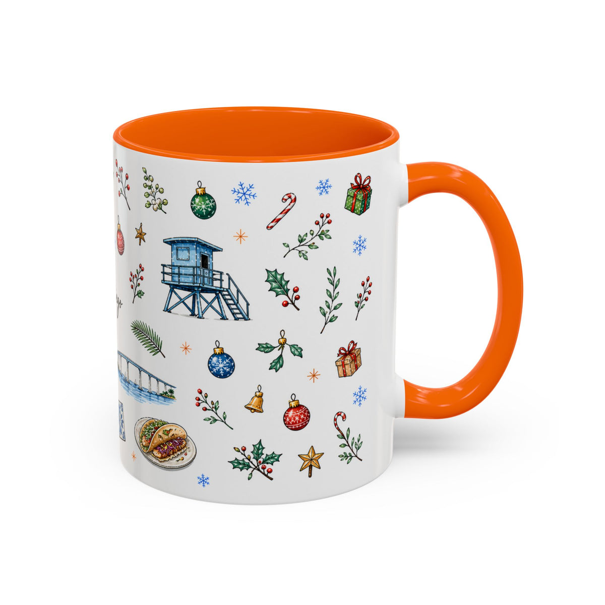 San Diego Christmas Mug | Watercolor City Souvenir, Holiday Travel Gift (11oz/15oz)