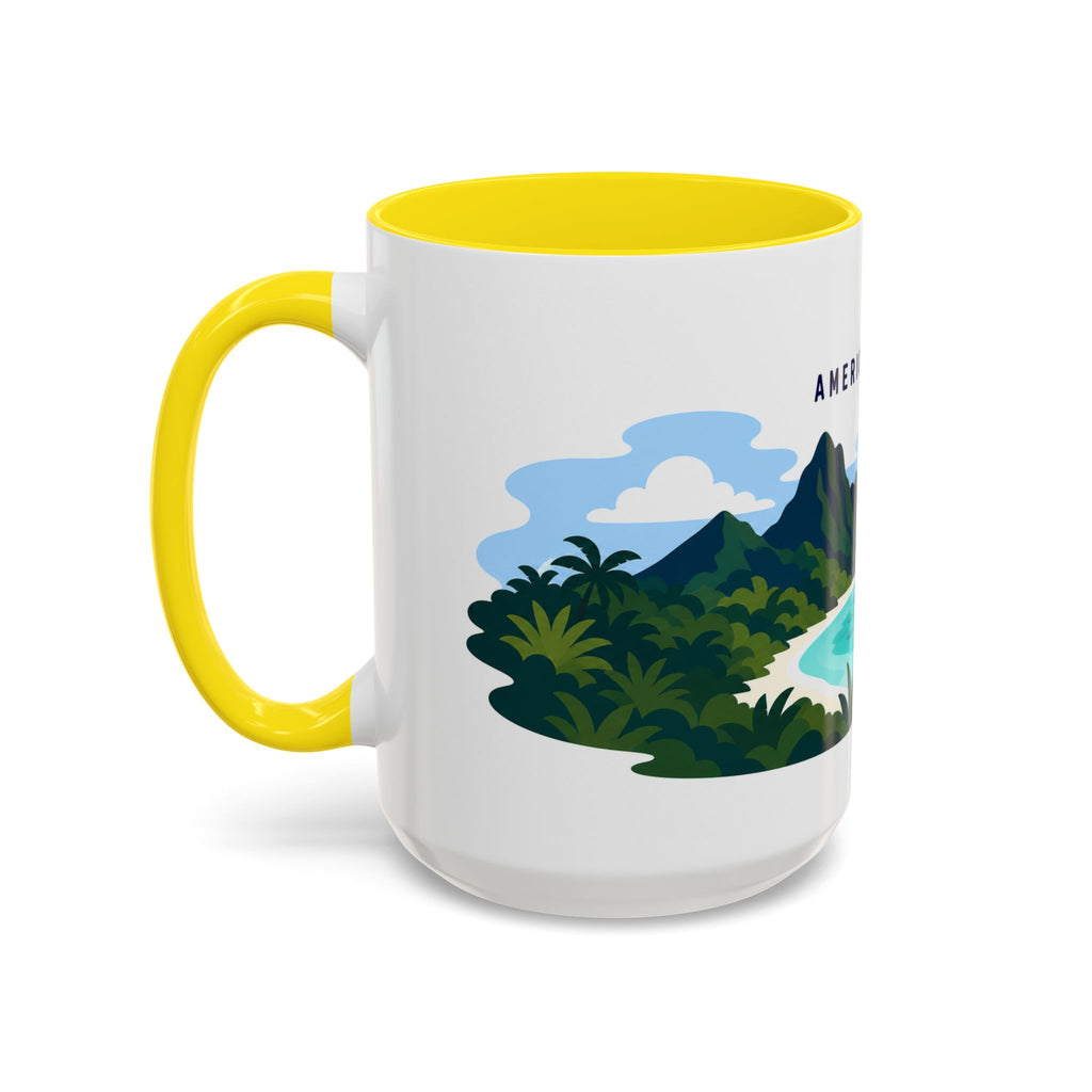 National Park of American Samoa Coffee Mug | Solid Color Block Park Souvenir | 11oz 15oz Accent Mug