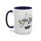 Jakarta Coffee Mug | Indonesia Souvenir Travel Gift | Accent Color Ceramic 11oz 15oz