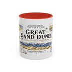 Great Sand Dunes National Park Coffee Mug | Colorado Desert Mountain Dunes Gift | Accent Color Ceramic 11oz 15oz