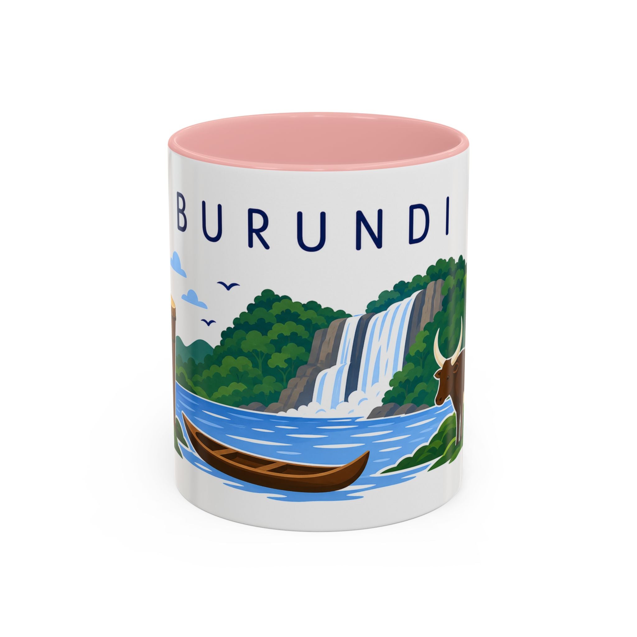 Burundi Coffee Mug | Travel Souvenir Accent Mug | Country Gift Ceramic Cup 11oz 15oz