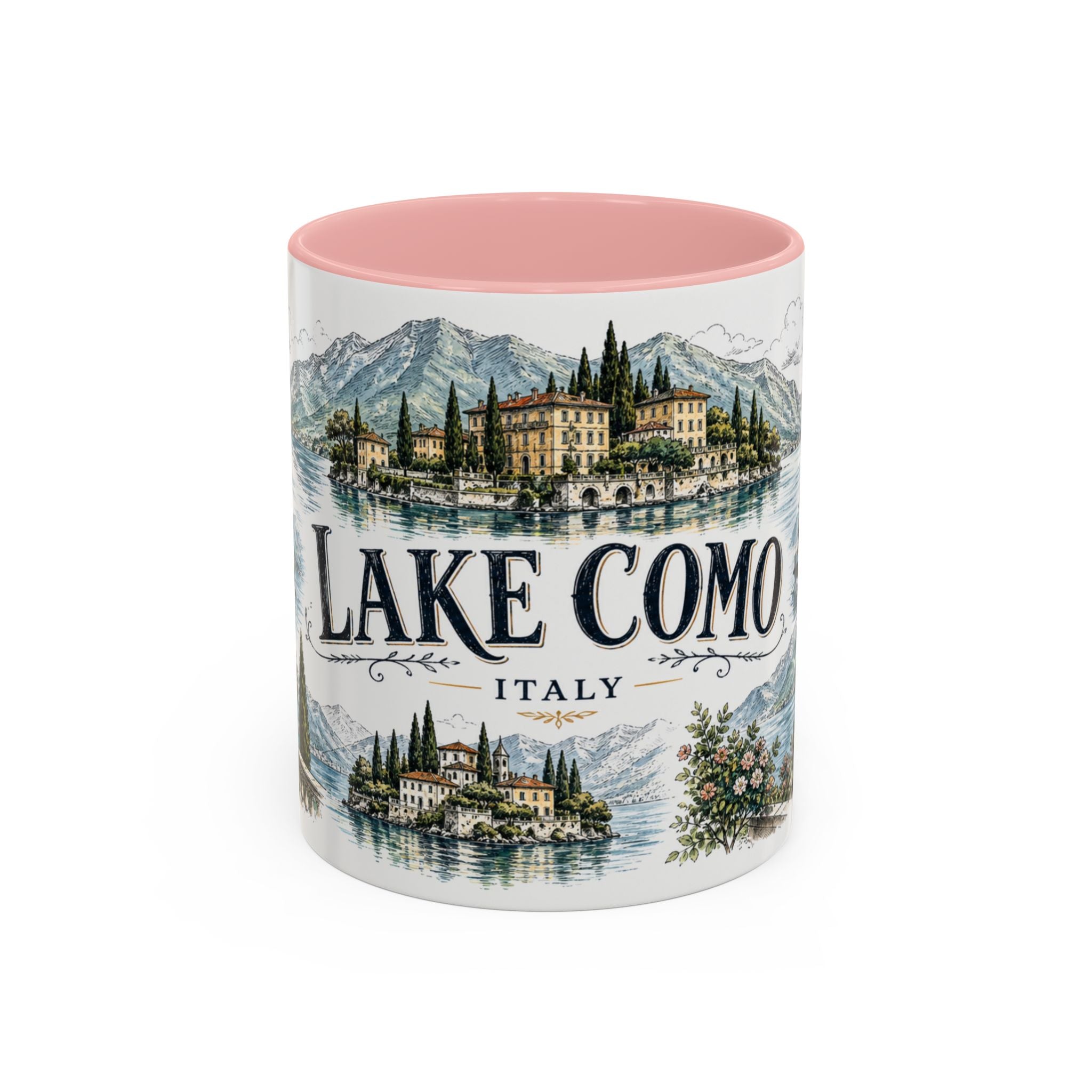 Lake Como Mug, Italy Travel Souvenir, Bucket List Gift, Accent Ceramic Coffee Mug 11oz 15oz