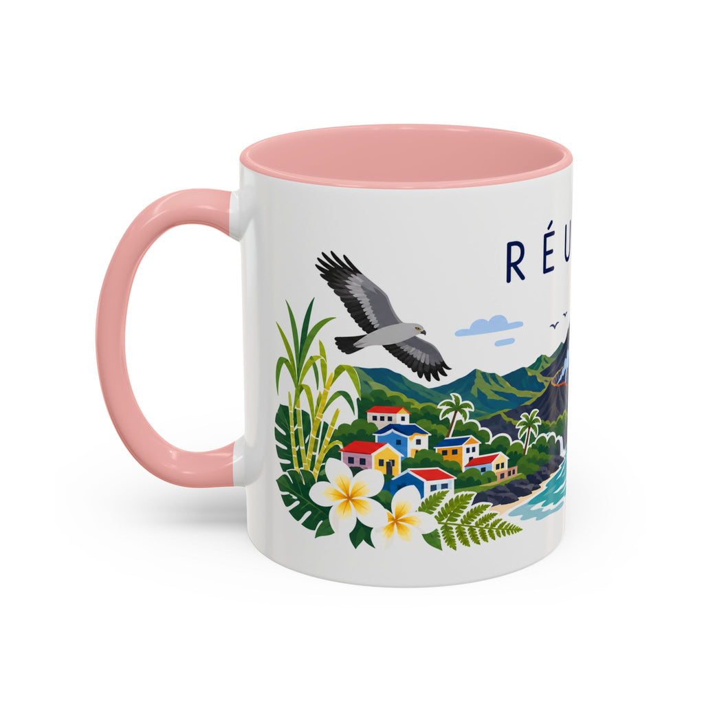 Réunion Coffee Mug | Travel Souvenir Accent Mug | Country Gift Ceramic Cup 11oz 15oz