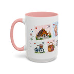 Chiang Mai Coffee Mug | Postage Stamp Collage Mug | Travel Souvenir Accent Cup 11oz 15oz