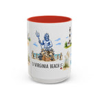 Virginia Beach Illustrated Travel Mug | City Souvenir Accent Coffee Mug | 11oz 15oz Ceramic Cup