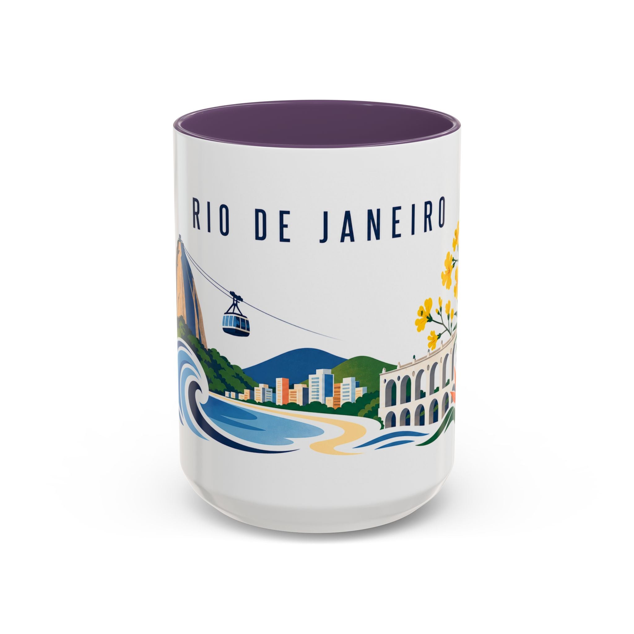 Rio De Janeiro Coffee Mug | Brazil Travel Souvenir | Porcelain Decal City Gift | 11oz 15oz Accent Mug