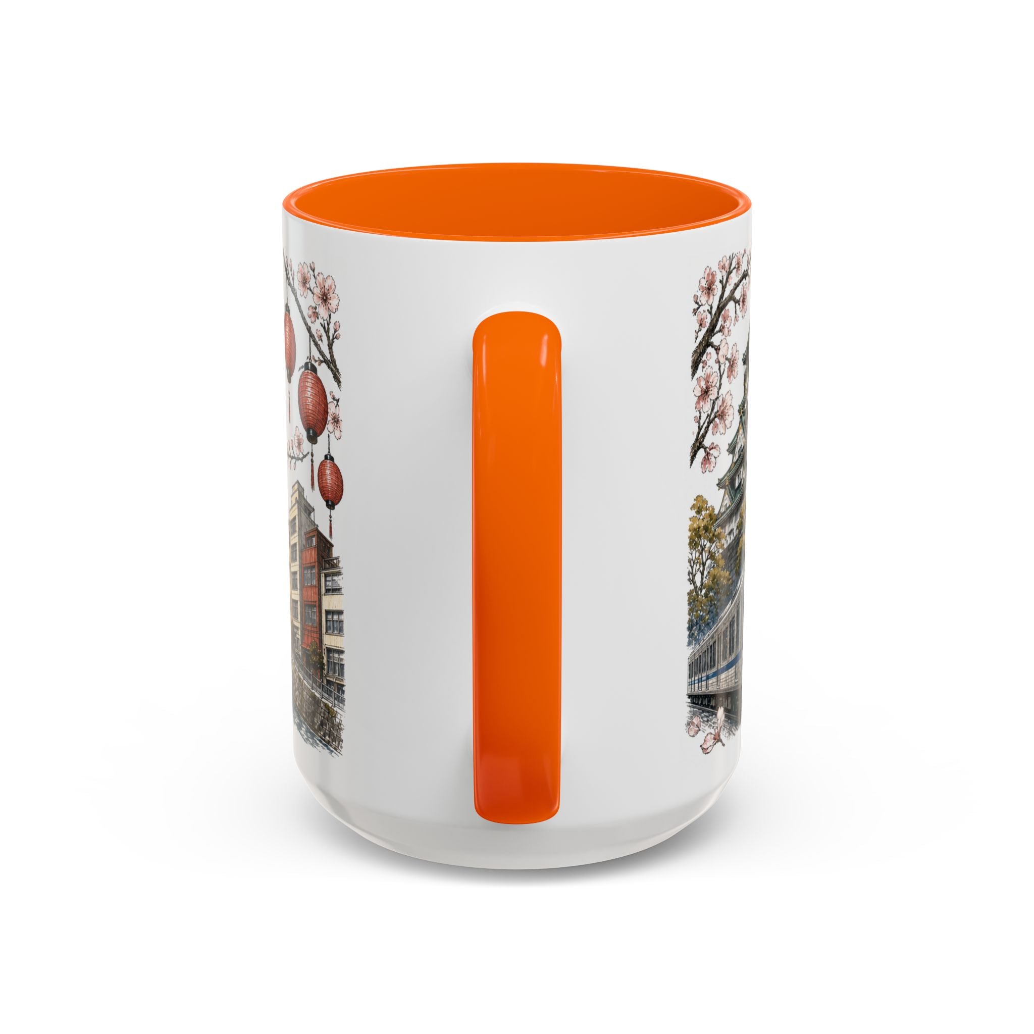 Osaka Coffee Mug | Japan Travel Souvenir | Vintage Illustrated City Gift | 11 oz 15 oz Accent Mug