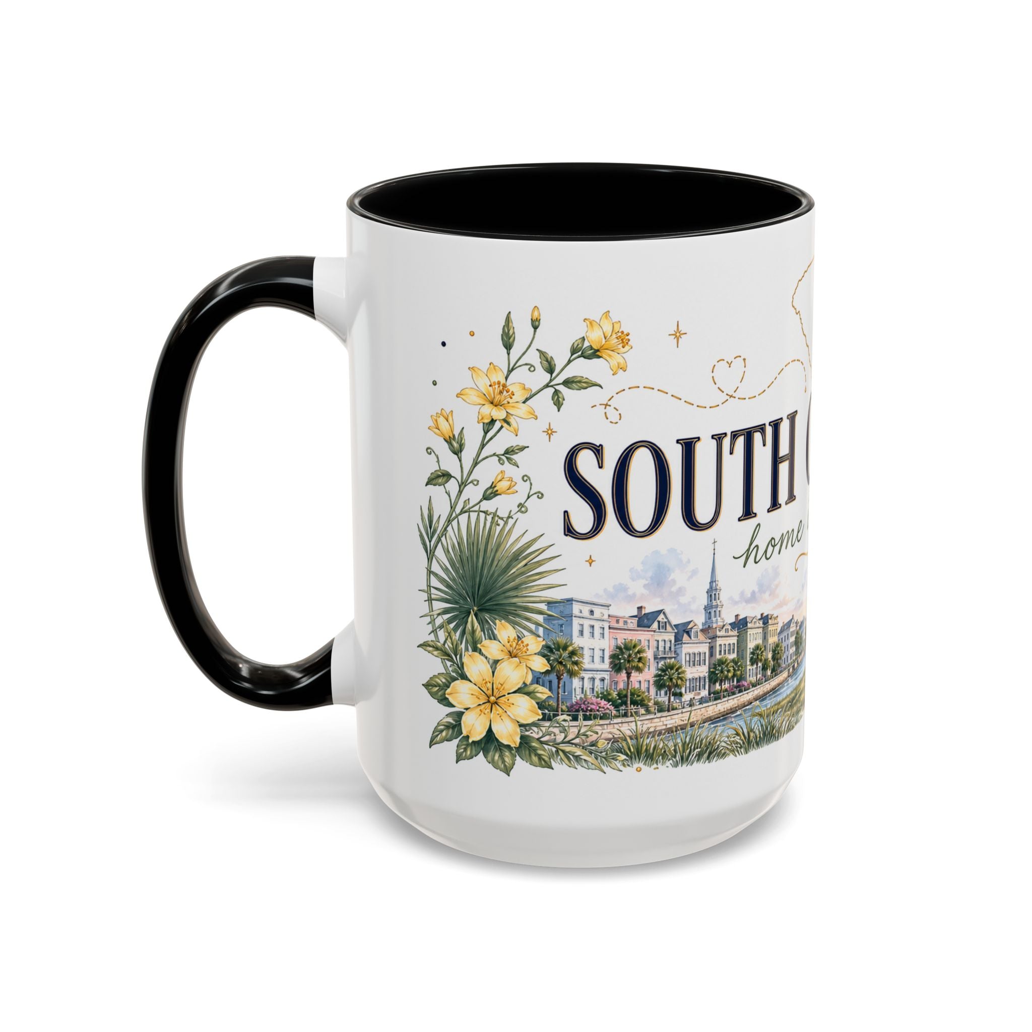 South Carolina State Mug | Botanical Map Accent Cup (11oz 15oz)
