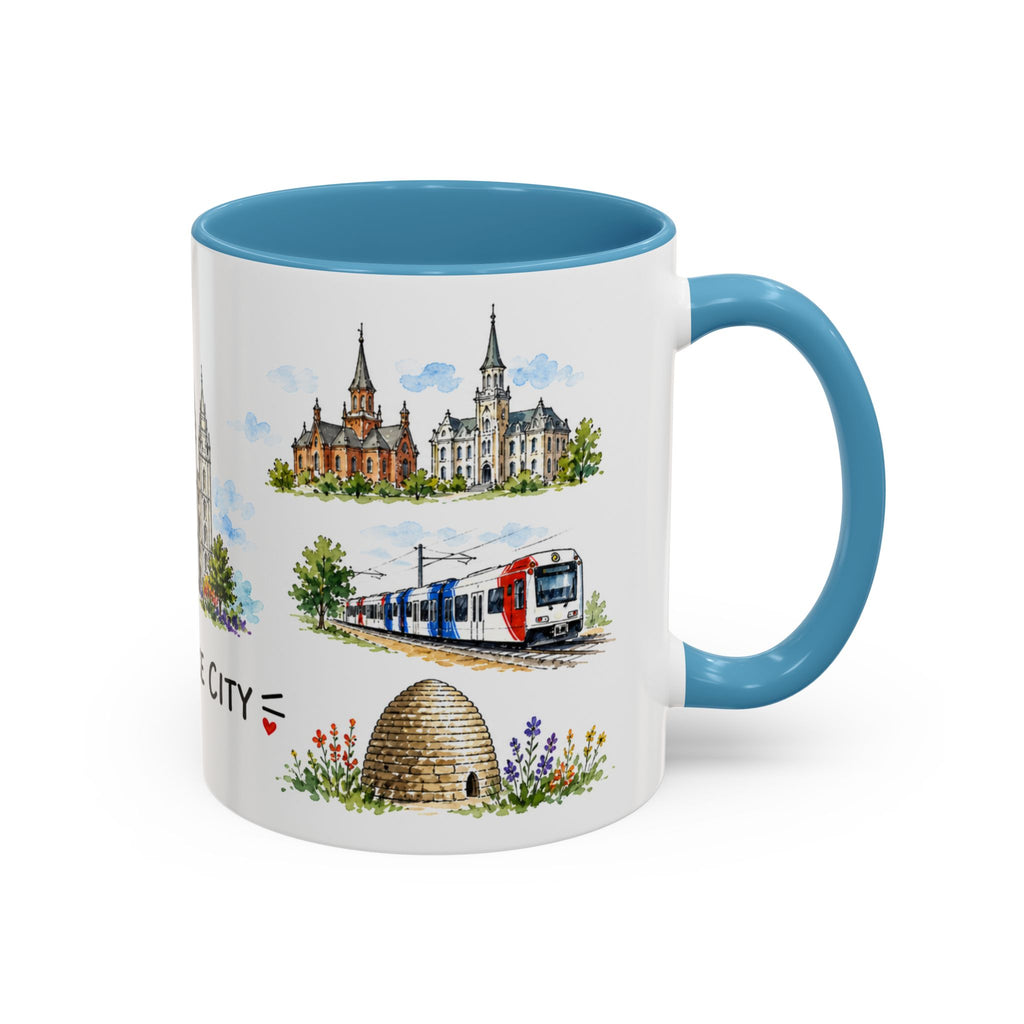 Salt Lake City Illustrated Travel Mug | City Souvenir Accent Coffee Mug | 11oz 15oz Ceramic Cup