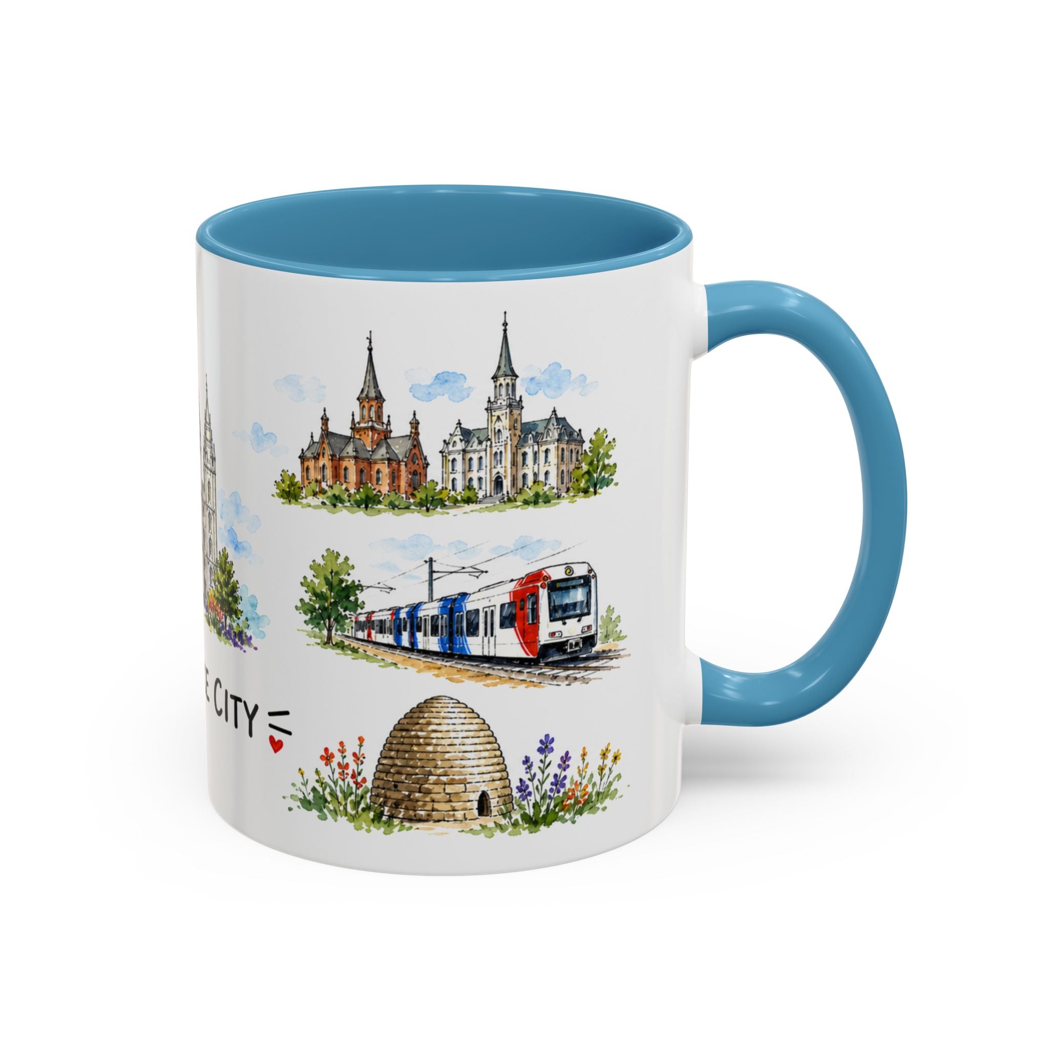 Salt Lake City Illustrated Travel Mug | City Souvenir Accent Coffee Mug | 11oz 15oz Ceramic Cup