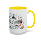 Rio de Janeiro Coffee Mug | Brazil Souvenir Travel Gift | Accent Color Ceramic 11oz 15oz