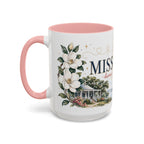 Mississippi State Map Mug | Moving Away, Homesick Gift | Botanical Accent Coffee Cup