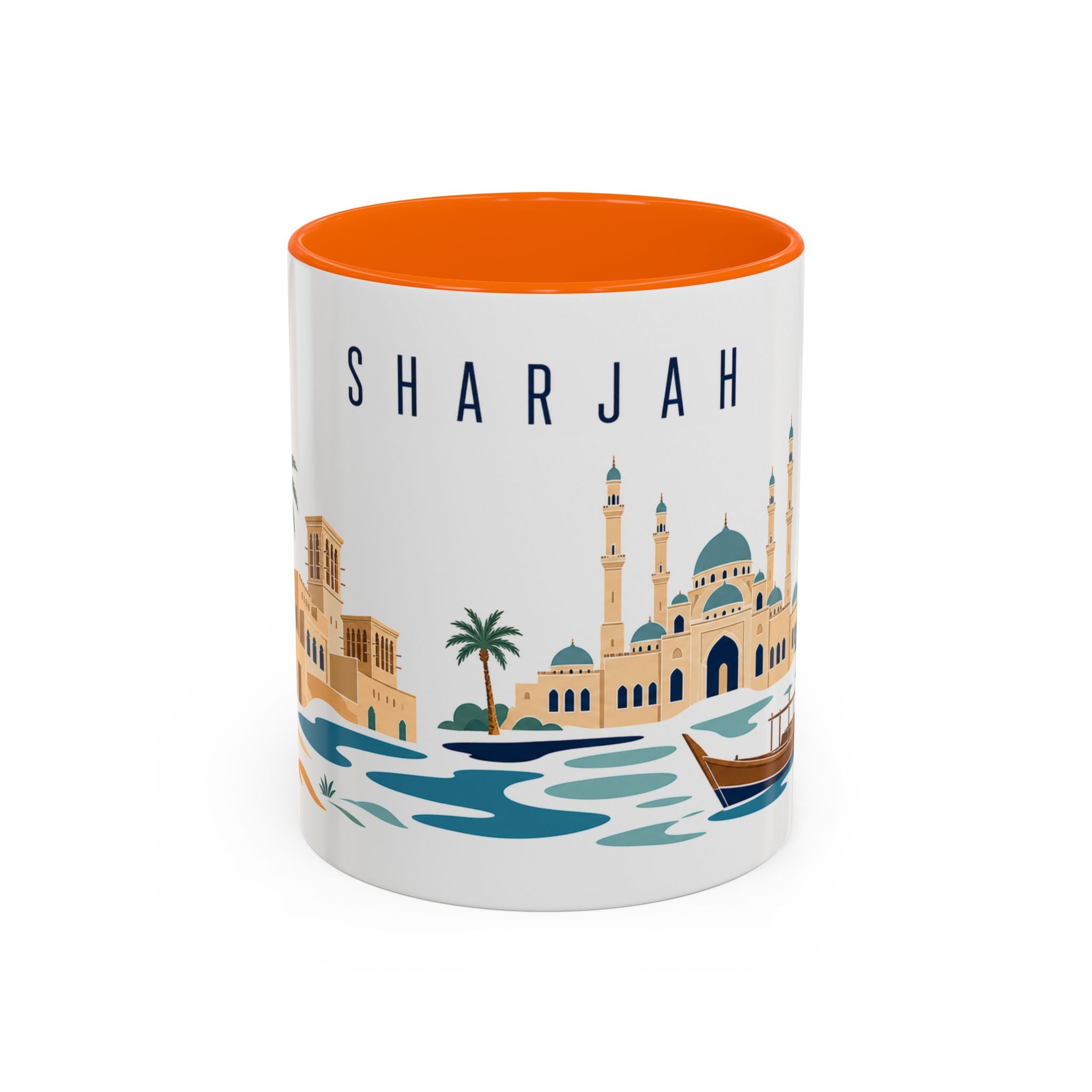 Sharjah Coffee Mug | United Arab Emirates Travel Souvenir | Porcelain Decal City Gift | 11oz 15oz Accent Mug