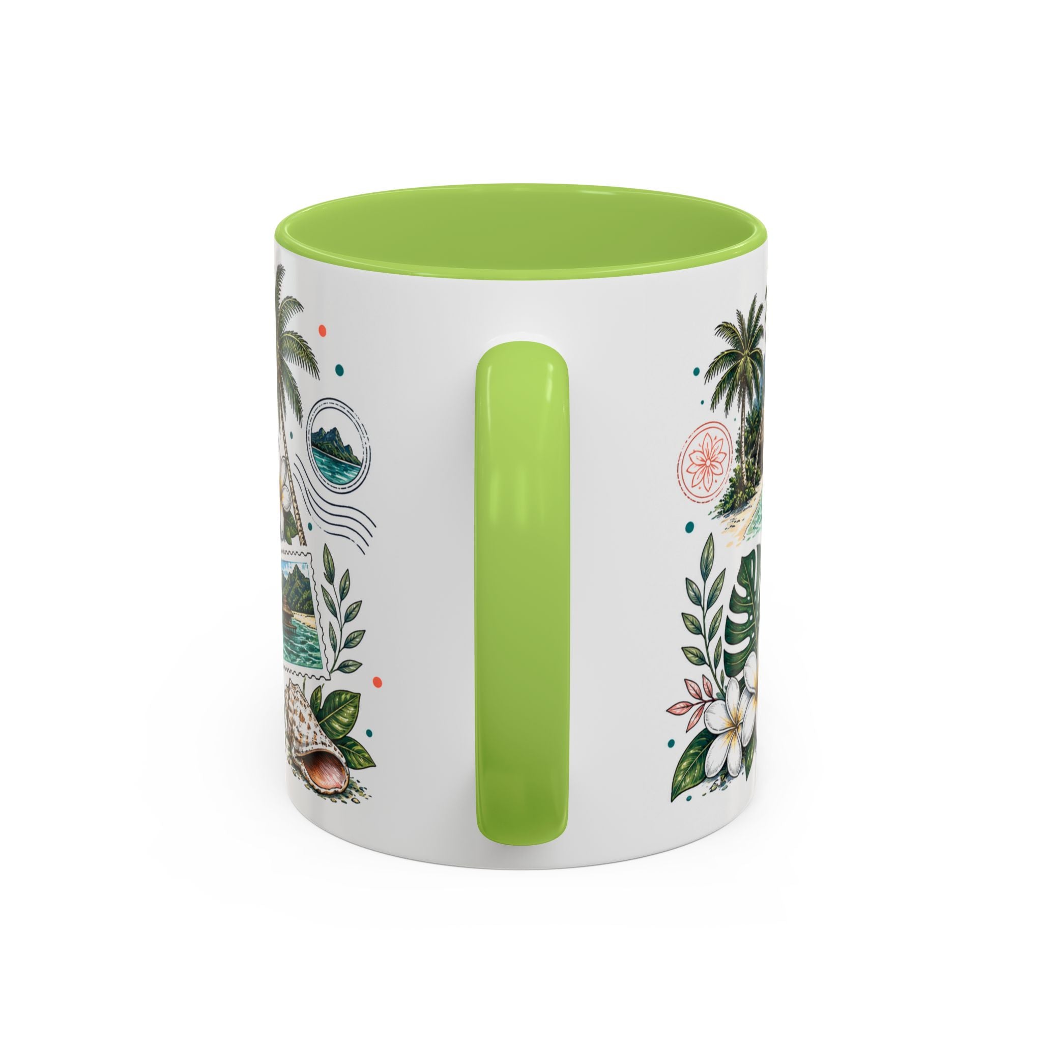 Tahiti Coffee Mug | Travel Destination Souvenir Gift | Accent Color Ceramic 11oz 15oz